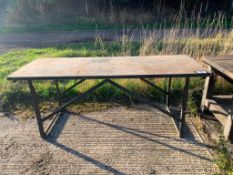 Steel Frame Workbench with Wooden Top