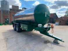 2015 Bailey 16,000 Litre Stainless Steel Bowser