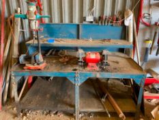 Metal Workbench c/w Pillar Drill and Bench Grinder