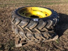 Pair Taurus 270/95R36 front row crop wheels and tyres with 10 stud centres