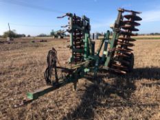 1995 Cousins Packa-Rolla 4.6m hydraulic folding cultivator with leading tines and rear packer. Seria