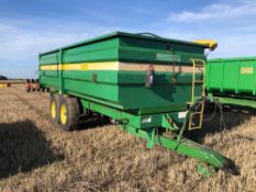 1994 Ranch 12t grain trailer with manual tailgate, grain chute, sprung drawbar and rollover sheet on