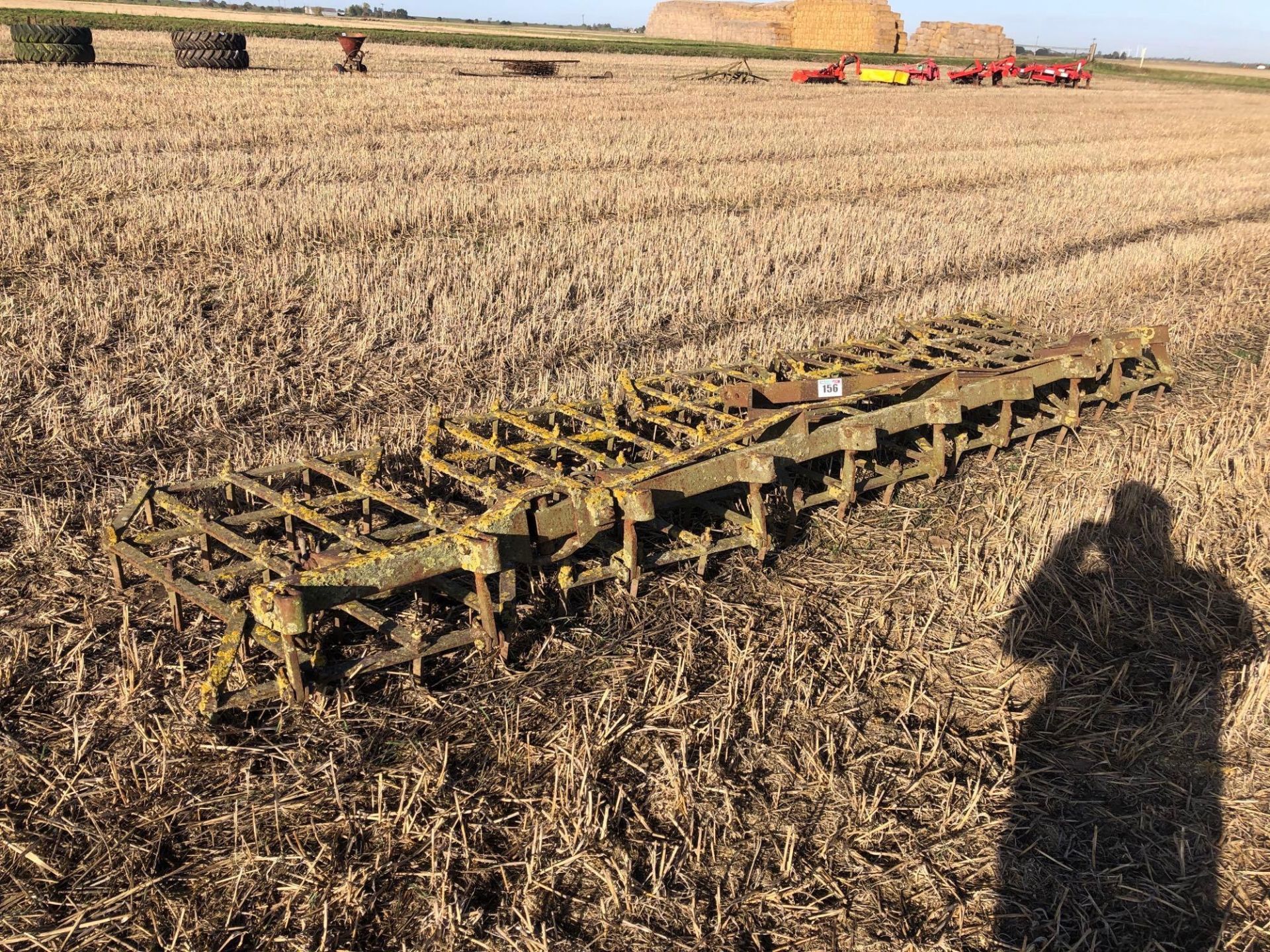 Parmiter 4.5m seed bed harrows, manual folding, linkage mounted