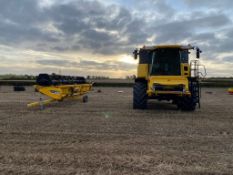 2007 New Holland CX8090 combine harvester with 24ft Varifeed header and trolley. 2wd, 6 straw walker