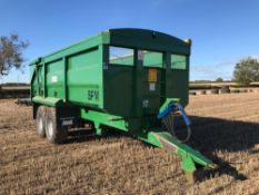 2006 Richard Western 14T twin axle grain trailer with hydraulic tailgate, manual grain chute, hydrau