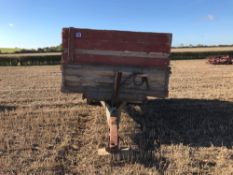 Weeks single axle tipping trailer with timber floor, sides and extensions