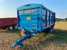 2012 NC Engineering 16t twin axle grain trailer with air brakes, rollover sheet, sprung drawbar, hyd