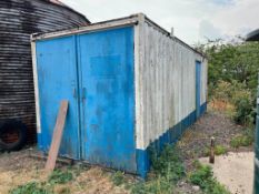 Office storage container with 10ft office, 10ft storage, incl. chairs, desk, filing cabinets, heater