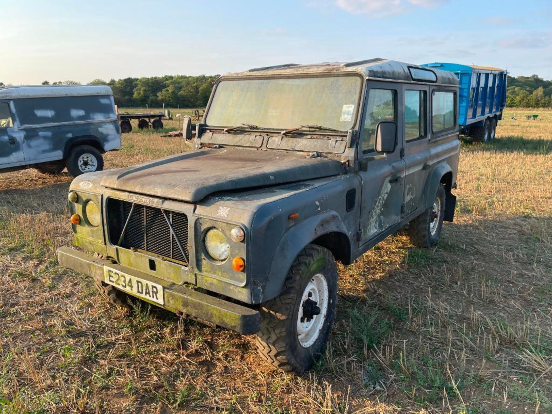 1988 Land Rover 110 County Station Wagon with 2.5l turbo engine, grey, manual, on 7.50R16 wheels and