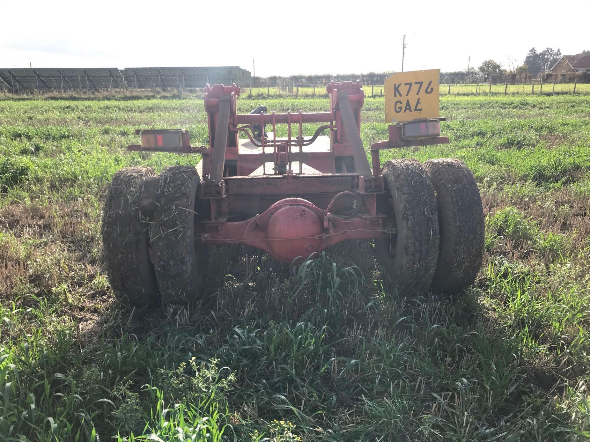 Homemade single axle twin wheel 5m plant trailer with chequer plate floor - Image 3 of 7