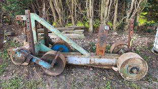 Blacksmiths-made beam mole plough with land wheels and slotting disc