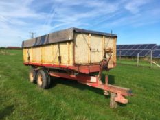 Transline Engineering Ltd 8t twin axle trailer with wooden floor, manual rear door, manual grain chu