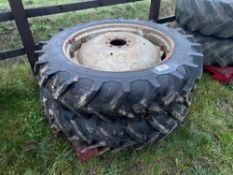 Pair Danubiana 12.4-36 wheels and tyres