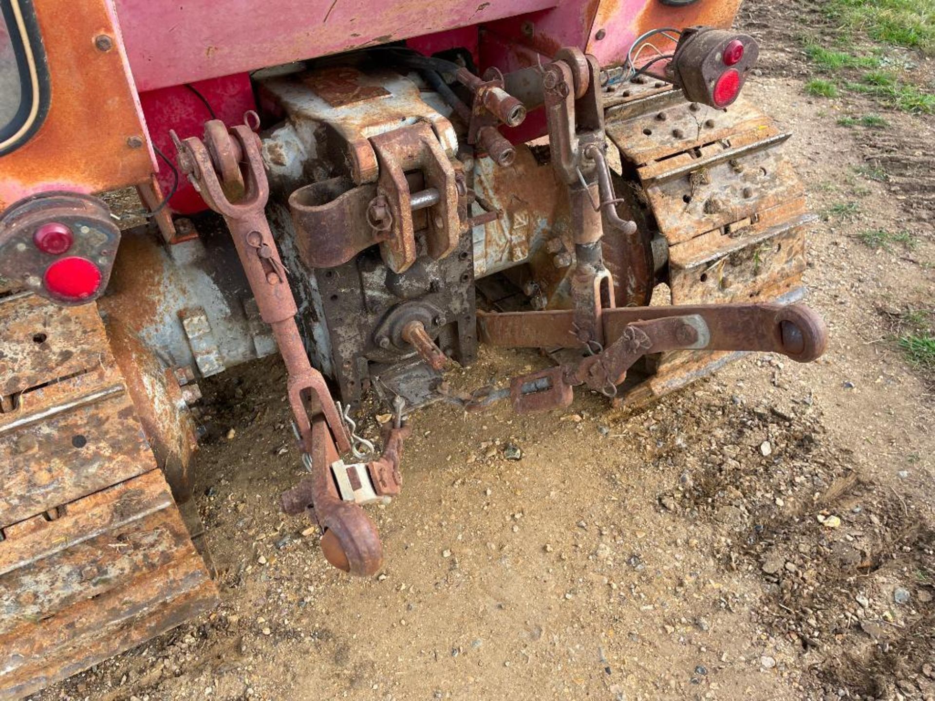 Massey Ferguson 174C 14" metal tracked diesel crawler with cab, rear linkage, drawbar and PTO. Hours - Image 7 of 14