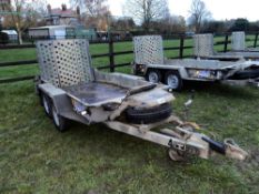 2020 Ifor Williams GH94BT 2.7t twin axle beaver tail plant trailer on 165R13 wheels and tyres. 9' x