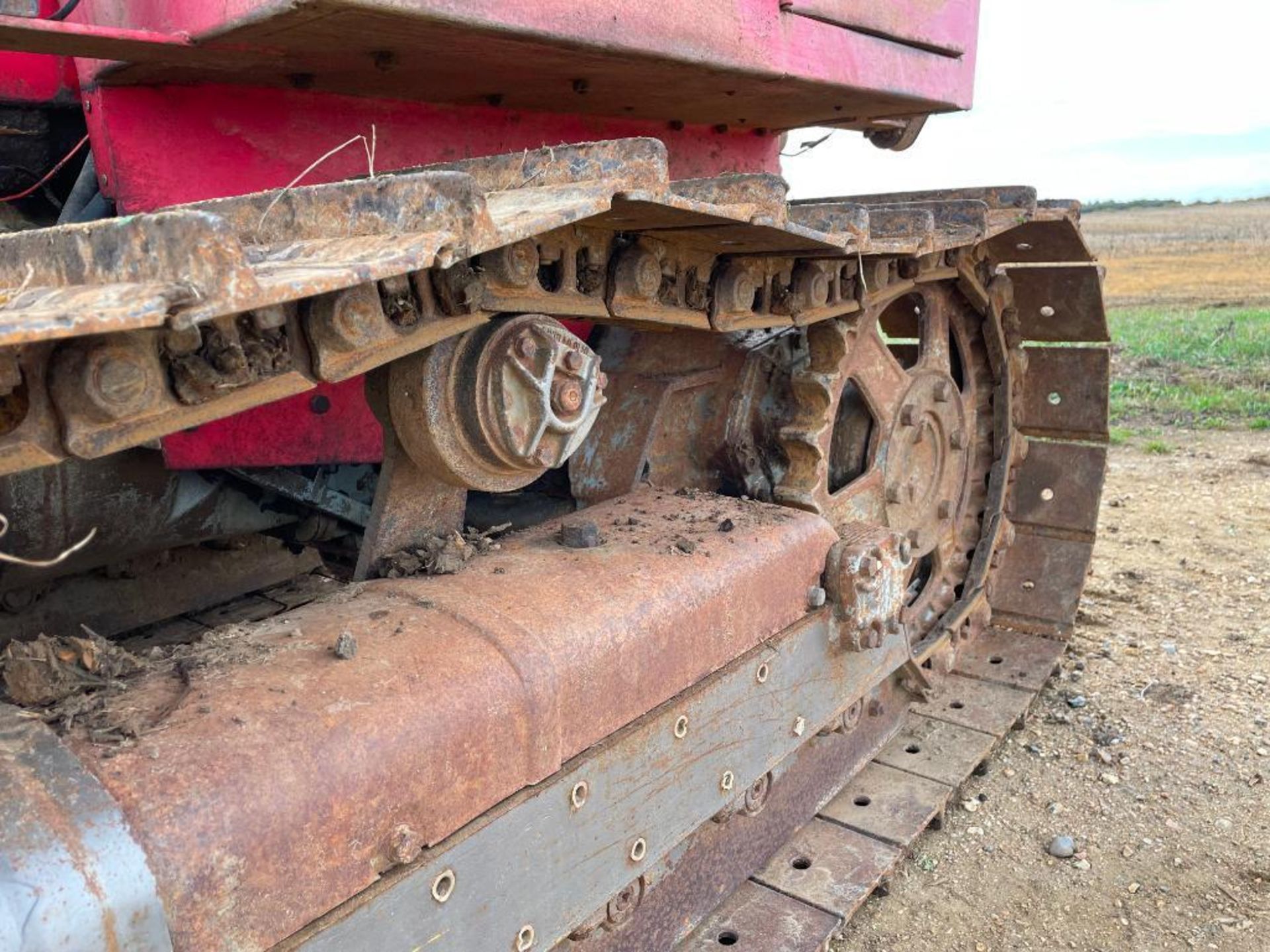 Massey Ferguson 174C 14" metal tracked diesel crawler with cab, rear linkage, drawbar and PTO. Hours - Image 10 of 14