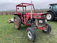 1975 Massey Ferguson 168 Multi-Power 2wd diesel tractor on Aggrip 7.50/16 front and Goodyear 12.4/11