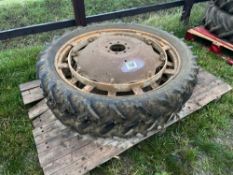 Pair 8.3R44 row crop wheels and tyres