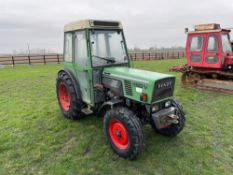 1989 Fendt 260V 2wd diesel vineyard tractor on Fulda 7.50/16SL front and Pirelli 340/85R24 rear whee