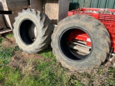 Pair Goodyear 15.5/80-24 tyres