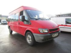 51 reg FORD TRANSIT MINIBUS (DIRECT GTR M/C FIRE) 1ST REG 02/02, TEST 04/22, 91833M, V5 HERE, 1