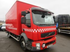 07 reg VOLVO FL-240 BOX VAN C/W TAIL LIFT (DIRECT GTR M/C FIRE) 1ST REG 06/07, TEST 09/22, 131184KM,