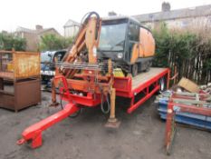 ATLAS HIAB / CRANE FLAT BED TRAILER (SWEEPER NOT INCLUDED IN SALE) [+ VAT]