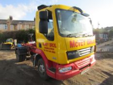 57 reg DAF FA LF45.160 7.5 TON HOOKLIFT, 1ST REG 09/07, TEST 01/23, 67691KM NOT WARRANTED, V5