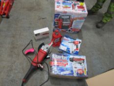 CLARKE JUMPSTART, CLARKE ANGLE GRINDER, 20T BOTTLE JACK, ELECTRIC POWER HOIST, AIR NAIL GUN KIT [