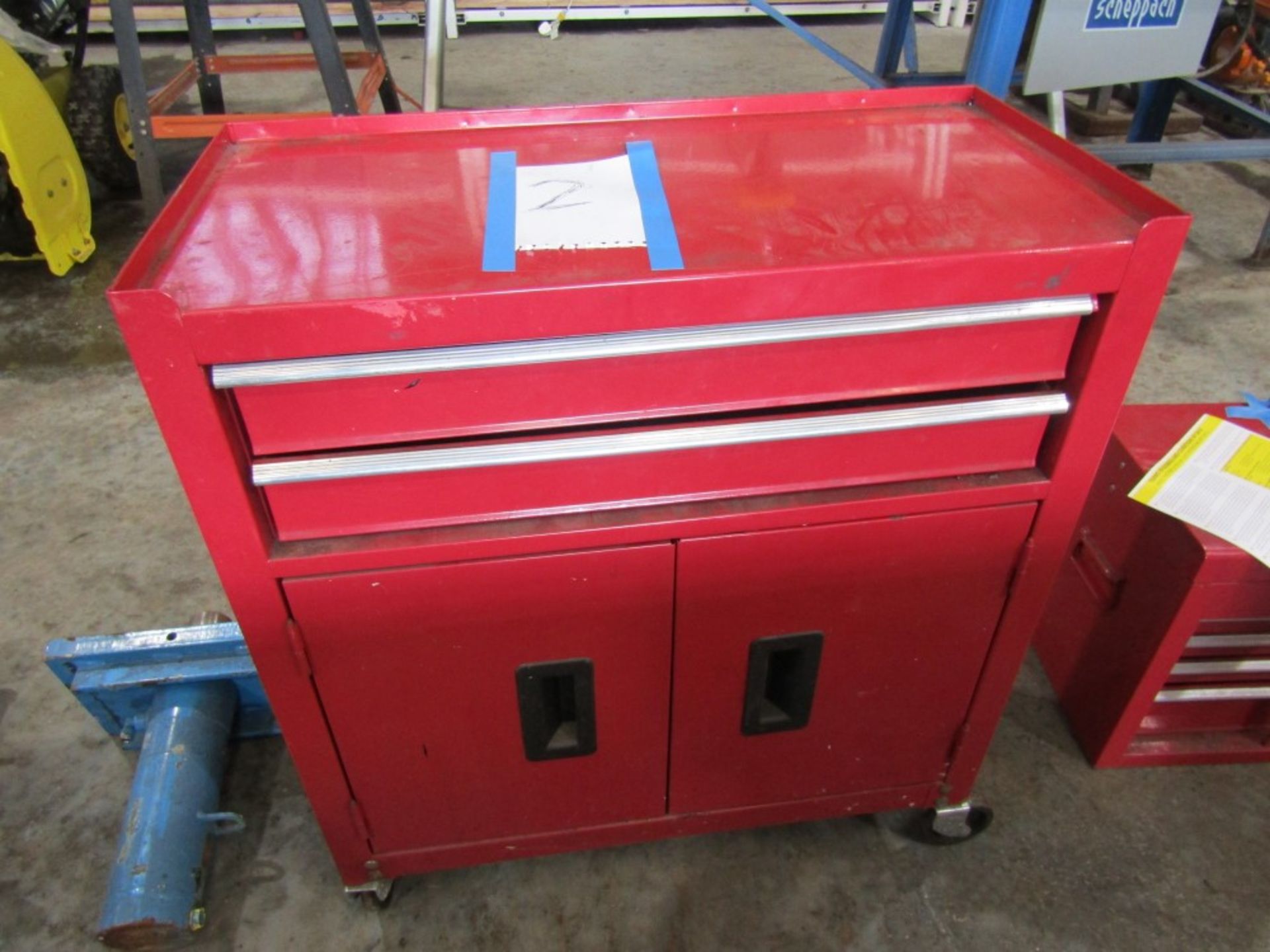 2 DRAWER TOOLBOX WITH CABINET [NO VAT]