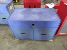 BLUE CABINET WITH 2 DRAWERS & LIFT UP LID [NO VAT]