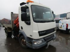 58 reg DA FA LF45.160 TIPPER C/W CRANE HIAB, 1ST REG 01/09, TEST 02/23, 108684KM NOT WARRANTED, V5