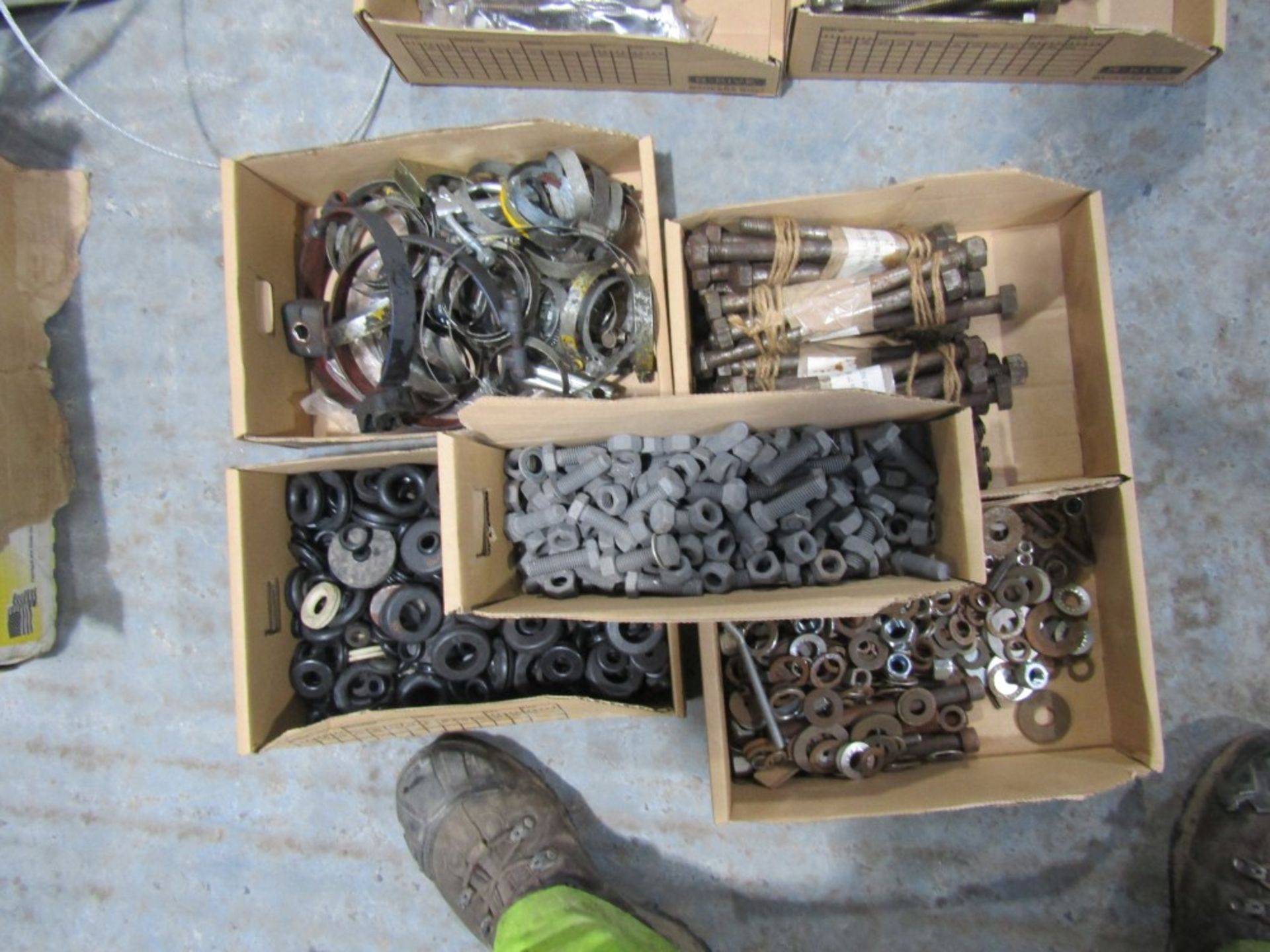 5 BOXES NUTS, BOLTS & GROMETS [NO VAT]