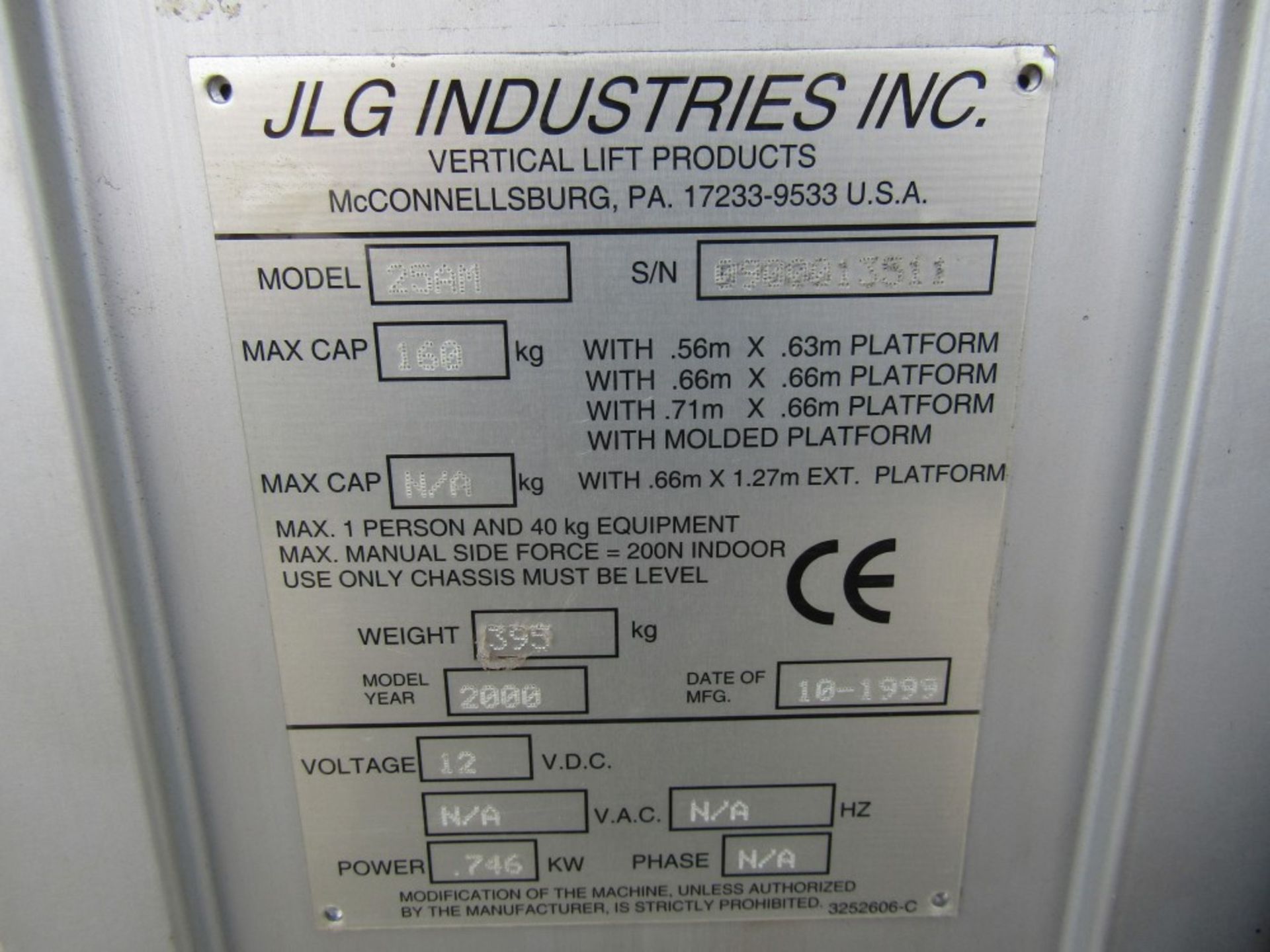 JLG 25AM VERTICAL LIFT (DIRECT COUNCIL) [+ VAT] - Image 3 of 3