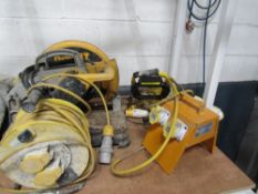 110 CHOPSAW, SPLITTER, LEAD & LIGHT [NO VAT]