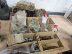 QTY OF BOXES OF PLASTIC FITTING LIGHTS, NUTS & BOLTS [NO VAT]