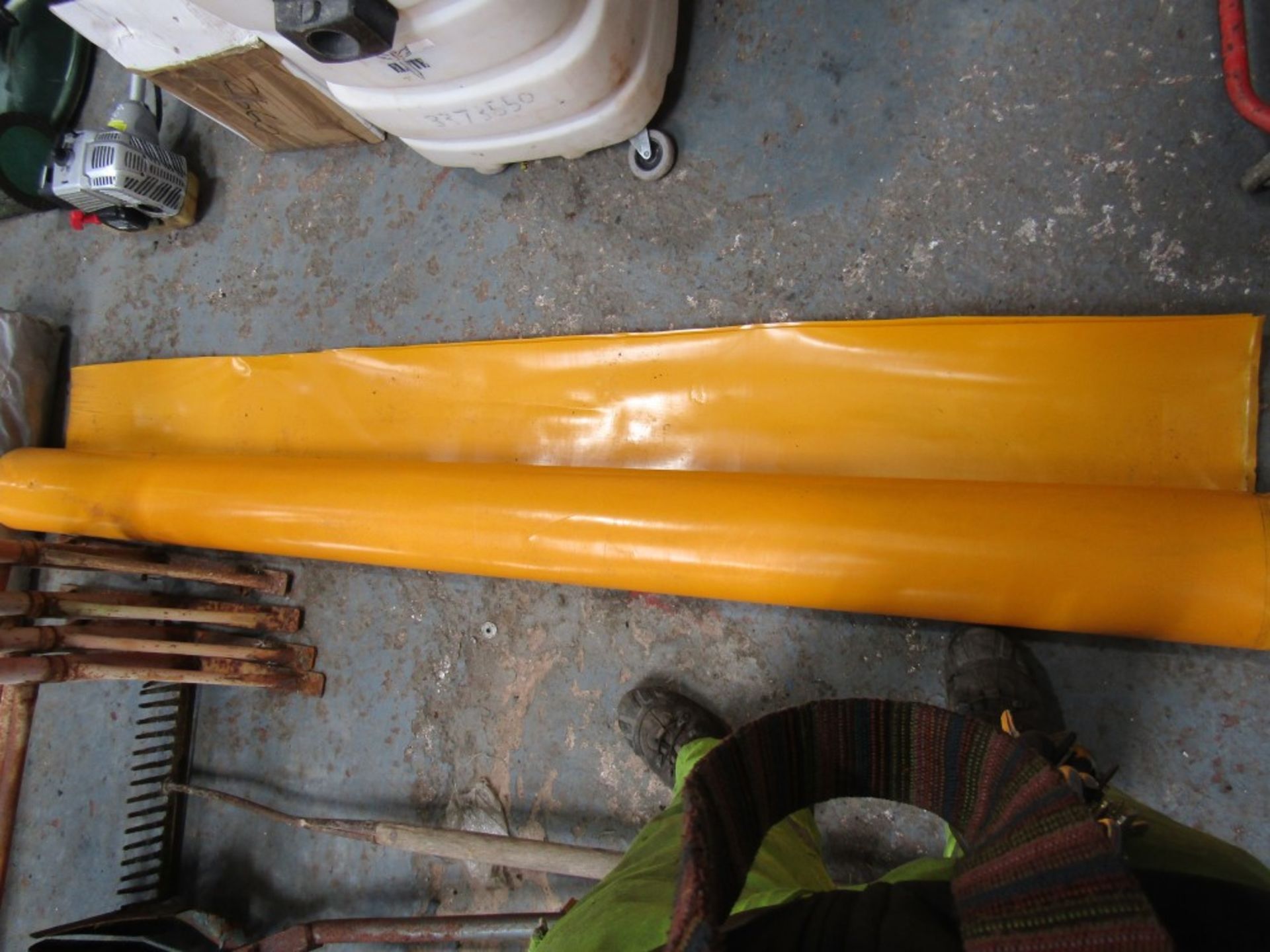 ROLL OF ORANGE PLASTIC [NO VAT]