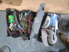 3 X BUILDING TOOL BAGS WITH TOOLS ETC [NO VAT]