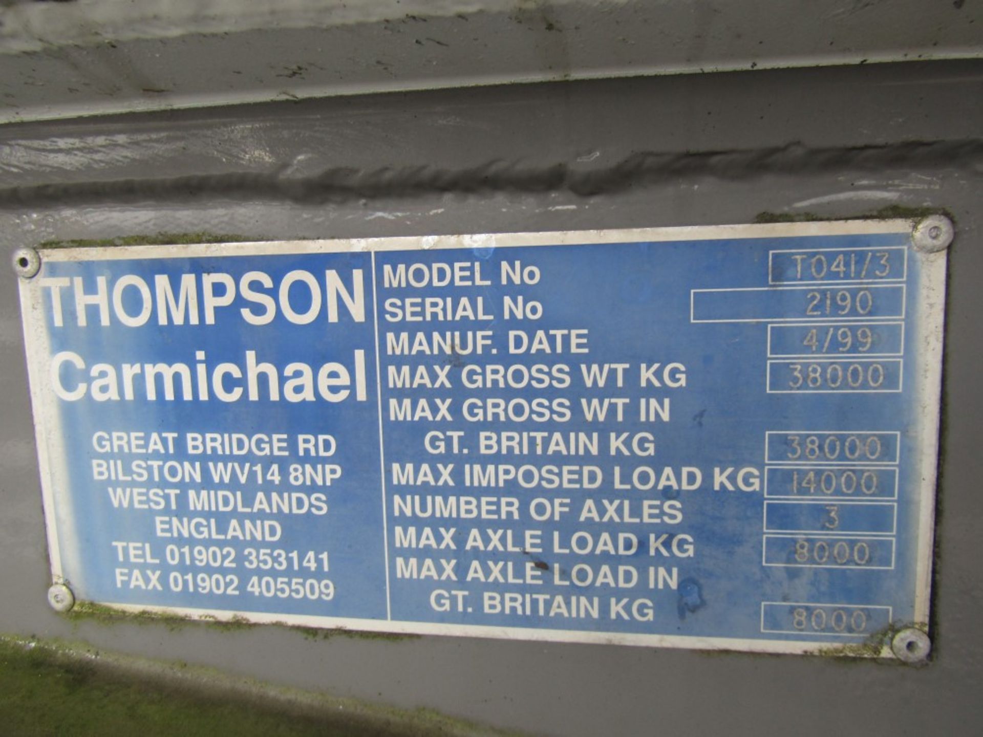 1999 THOMPSON CARMICHAEL OIL TANKER (DIRECT ELECTRICITY NW) [+ VAT] - Image 7 of 8