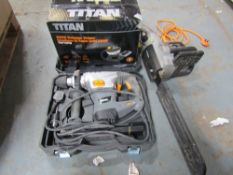 TITAN SDS DRILL, WALLPAPER STRIPPER & ELECTRIC CHAINSAW [+ VAT]