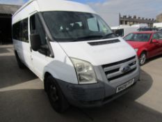 08 reg FORD TRANSIT 100 T370 15S RWD MINIBUS (RUNS & DRIVES BUT NO BRAKES OR POWER STEERING) (DIRECT