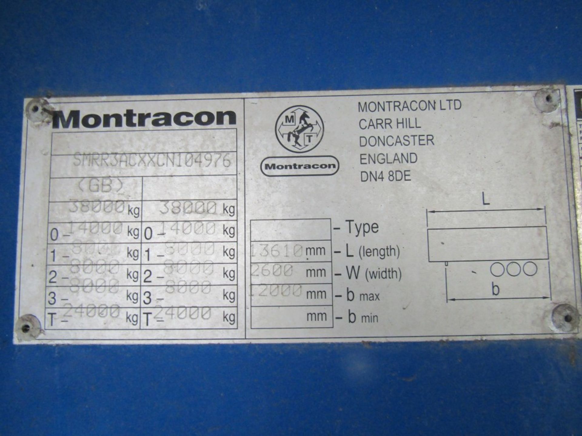 2012 MONTRACON REFRIGERATION TRAILER (DIRECT UNITED UTILITIES WATER) [+ VAT] - Image 7 of 9