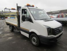 65 reg VW CRAFTER CR35 TDI 136 MWB DROPSIDE, 1ST REG 10/15, TEST 10/22, 156058M WARRANTED, V5