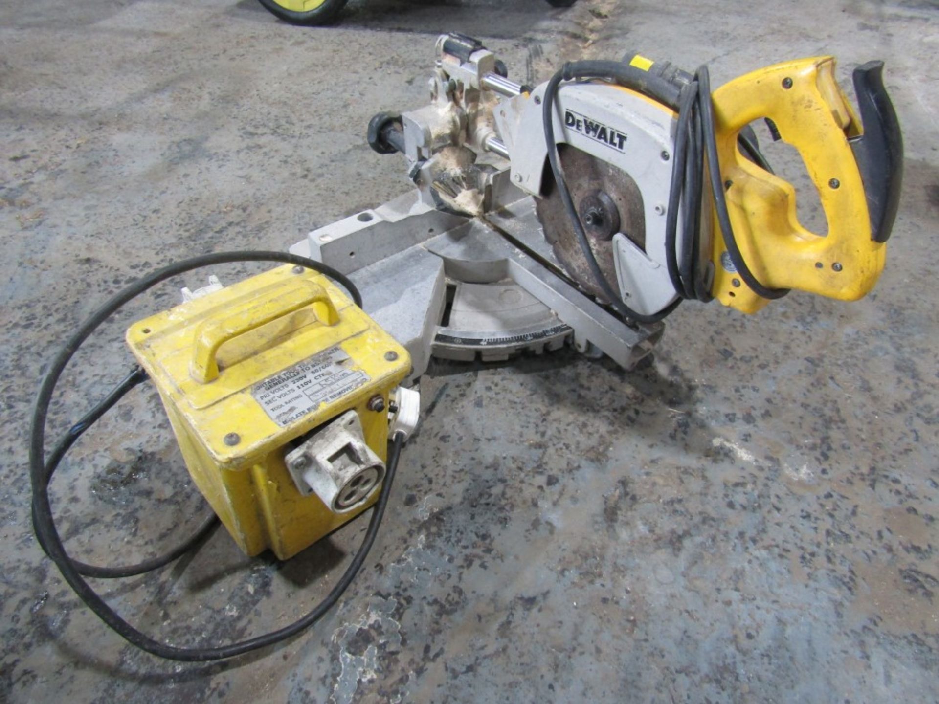 DEWALT CHOP SAW WITH 110V TRANSFORMER [NO VAT]