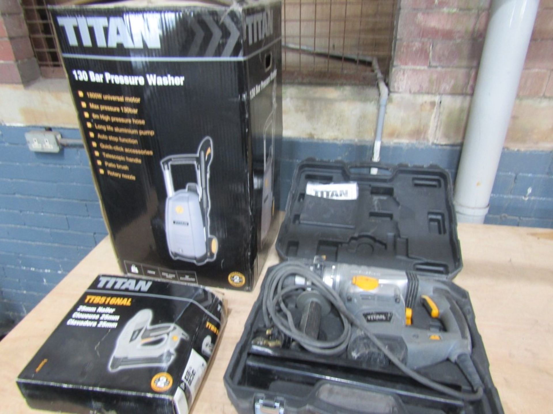 TITAN PRESSURE WASHER, NAIL GUN & SDS DRILL [+ VAT]