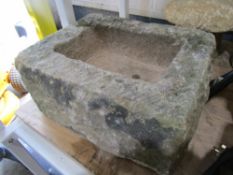 NATURAL STONE TROUGH WITH DRAINAGE HOLE [NO VAT]