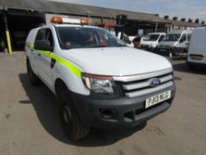 13 reg FORD RANGER XL 4 X 4 TDCI DOUBLE CAB PICKUP (DIRECT COUNCIL) 1ST REG 06/13, TEST 07/22,