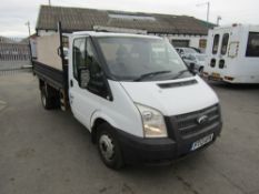 13 reg FORD TRANSIT 100 T350 RWD TIPPER, 1ST REG 06/13, NO MILEAGE DISPLAYING BELIEVED TO HAVE
