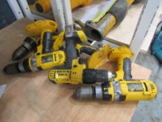 DEWALT IMPACT DRIVER, 3 X DEWALT DRILL / HAMMER DRILLS, DEWALT XR LI - ION DRILL [NO VAT]