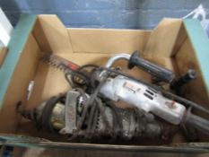 3 BOXES OF OLD CAST POWER TOOLS [NO VAT]